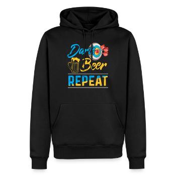 Fléchettes Fléchettes Fléchettes Bullseye Fléchettes Cadeau - Sweat à capuche Premium bio Homme - noir - Devant - Nico (187cm)