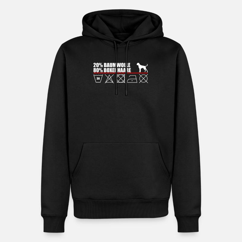 Deutscher Boxer Hundehaare Geschenk - Männer Premium Bio Hoodie - Schwarz