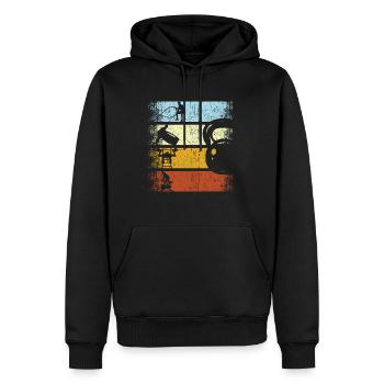 Retro Fitness Krafttraining Gym Zirkel Training - Männer Premium Bio Hoodie - Schwarz - Vorne - Nico (187cm)