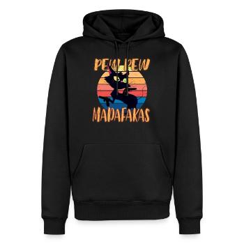 Katze Cat T shirt Geschenk Fan Lustig Mittelfinger - Männer Premium Bio Hoodie - Schwarz - Vorne - Nico (187cm)