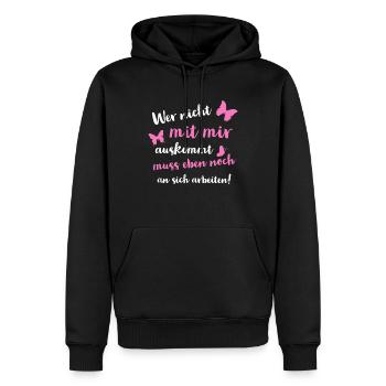 Frecher Spruch starke selbstbewusste Frauen - Männer Premium Bio Hoodie - Schwarz - Vorne - Nico (187cm)