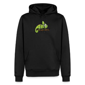 chameleon - Men’s Premium Organic Hoodie - black - Front - Nico (187cm)