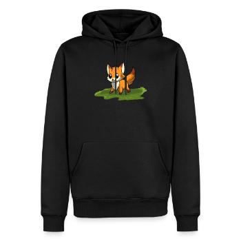 Renard roux - Sweat à capuche Premium bio Homme - noir - Devant - Nico (187cm)