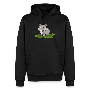 Flusspferd Nilpferd - Männer Premium Bio Hoodie - Schwarz - Vorne - Nico (187cm)