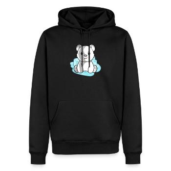 Ours polaire ours polaire - Sweat à capuche Premium bio Homme - noir - Devant - Nico (187cm)