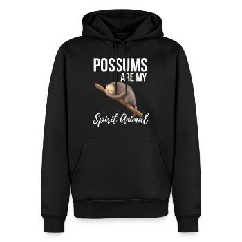 Les opossums sont mon animal spirituel - Sweat à capuche Premium bio Homme - noir - Devant - Nico (187cm)