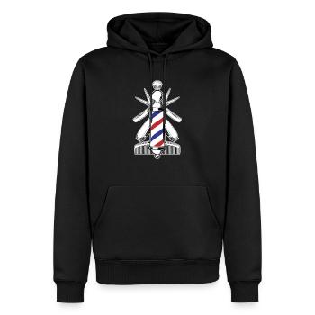 Barber Barbershop Barbier Bart - Männer Premium Bio Hoodie - Schwarz - Vorne - Nico (187cm)