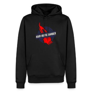Barber Barbershop Barbier Bart - Männer Premium Bio Hoodie - Schwarz - Vorne - Nico (187cm)
