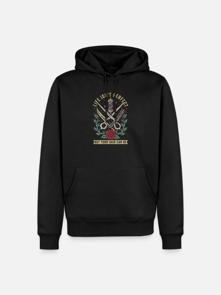 Barber Barbershop Barber Beard - Men’s Premium Organic Hoodie - black