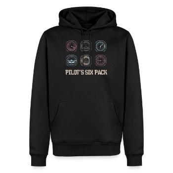 Pilot Flugzeug Fliegen Six Pack aircraft aviation - Männer Premium Bio Hoodie - Schwarz - Vorne - Nico (187cm)