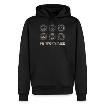 Pilot Flugzeug Fliegen Six Pack aircraft aviation - Männer Premium Bio Hoodie - Schwarz - Vorne - Nico (187cm)