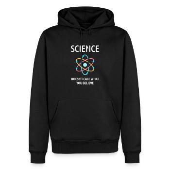 Dictons de science cadeau drôle - Sweat à capuche Premium bio Homme - noir - Devant - Nico (187cm)