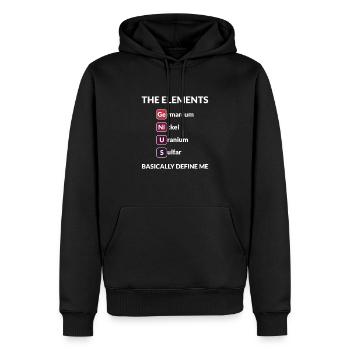 Dictons de science cadeau drôle - Sweat à capuche Premium bio Homme - noir - Devant - Nico (187cm)