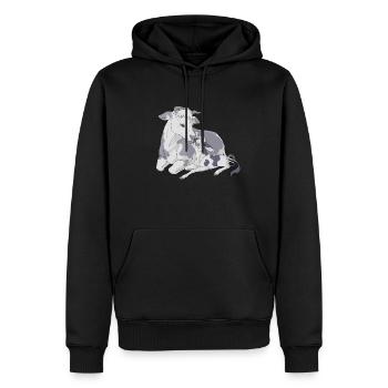 Kuh und Kalb - Männer Premium Bio Hoodie - Schwarz - Vorne - Nico (187cm)