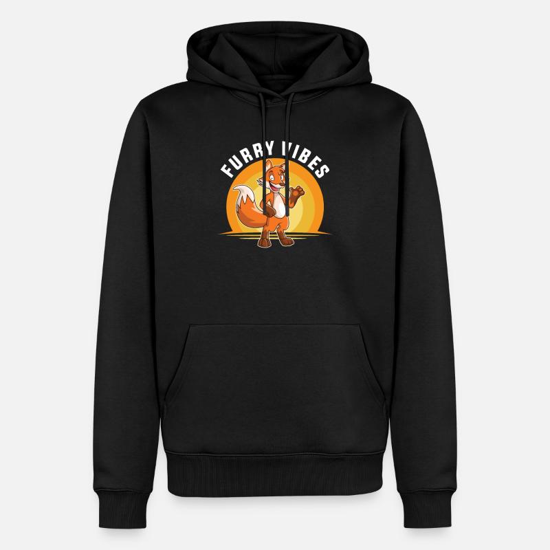 Furry Fandom Furries Fursona - Sweat à capuche Premium bio Homme - noir