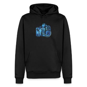 Photographe Photographe Photographie Appareil photo - Sweat à capuche Premium bio Homme - noir - Devant - Nico (187cm)