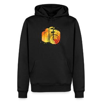 Photographe Photographe Photographie Appareil photo - Sweat à capuche Premium bio Homme - noir - Devant - Nico (187cm)