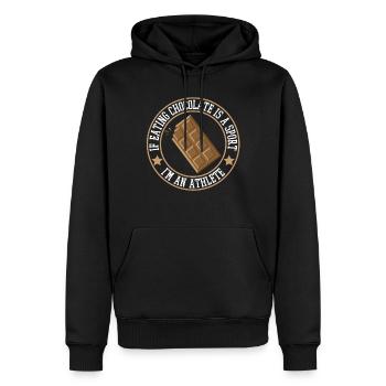 Chocolat Chocolat Schoki - Sweat à capuche Premium bio Homme - noir - Devant - Nico (187cm)