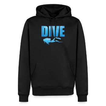 Plongée - Sweat à capuche Premium bio Homme - noir - Devant - Nico (187cm)