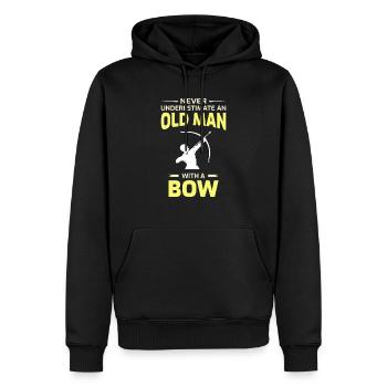 Bogenschießen Lustige Sprüche Bogen Pfeil Bogenschütze Alter Mann - Männer Premium Bio Hoodie - Schwarz - Vorne - Nico (187cm)