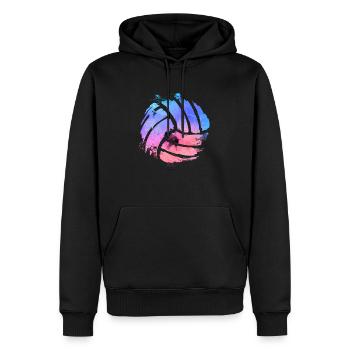 Volley-ball beach volley - Sweat à capuche Premium bio Homme - noir - Devant - Nico (187cm)