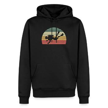 Retro Tauchen Scuba Taucher Tauchsport - Männer Premium Bio Hoodie - Schwarz - Vorne - Nico (187cm)