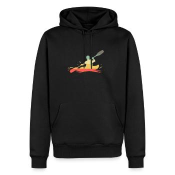 Rétro kayak kayak - Sweat à capuche Premium bio Homme - noir - Devant - Nico (187cm)