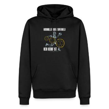 Handballspieler Handball Handballer - Männer Premium Bio Hoodie - Schwarz - Vorne - Nico (187cm)
