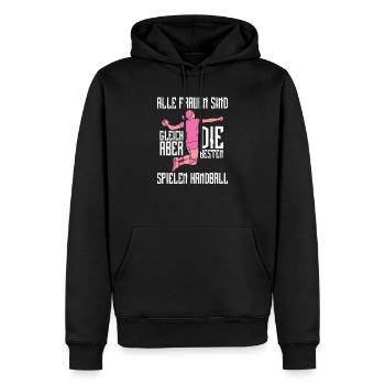 Handballspieler Handball Handballer - Männer Premium Bio Hoodie - Schwarz - Vorne - Nico (187cm)