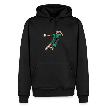 Handballspieler Handball Handballer - Sweat à capuche Premium bio Homme - noir - Devant - Nico (187cm)
