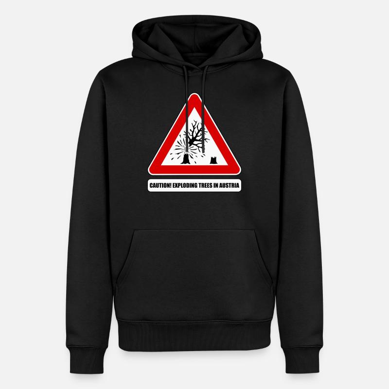 explodierende bäume,  exploding trees Austria - Männer Premium Bio Hoodie - Schwarz