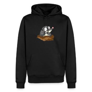 Taupe jardinier animal drôle de jardin cadeau Cool - Sweat à capuche Premium bio Homme - noir - Devant - Nico (187cm)
