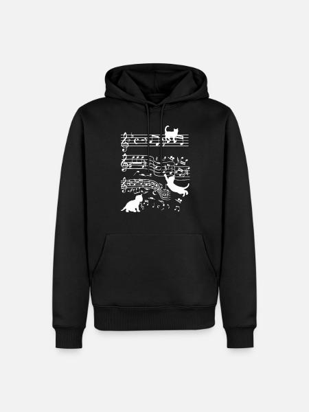 Cats Musician Funny Clef Gift - Men’s Premium Organic Hoodie - black