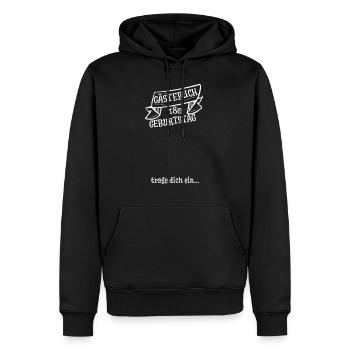 18. Geburtstag Gästebuch Geschenkidee - Männer Premium Bio Hoodie - Schwarz - Vorne - Nico (187cm)