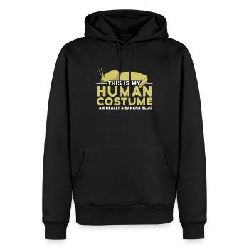 Dies ist mein menschliches Kostüm. Ich bin wirklich eine Bananenschnecke - Männer Premium Bio Hoodie - Schwarz - Vorne - Nico (187cm)