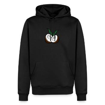 noix de coco - Sweat à capuche Premium bio Homme - noir - Devant - Nico (187cm)