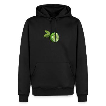 citron vert - Sweat à capuche Premium bio Homme - noir - Devant - Nico (187cm)
