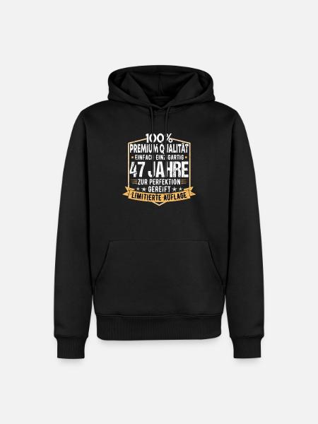 47. Geburtstag 1973 Geschenk Geschenkidee Retro - Männer Premium Bio Hoodie - Schwarz