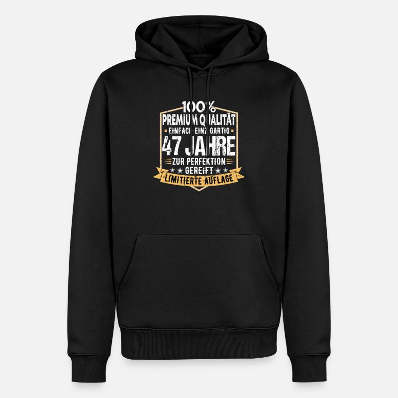 47. Geburtstag 1973 Geschenk Geschenkidee Retro - Männer Premium Bio Hoodie - Schwarz