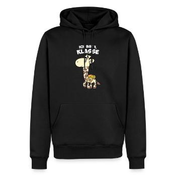 Schulanfang Schulkind 2021 Giraffe 1. Klasse - Männer Premium Bio Hoodie - Schwarz - Vorne - Nico (187cm)