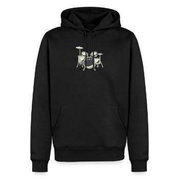 Batteur de batterie - Sweat à capuche Premium bio Homme - noir - Devant - Nico (187cm)