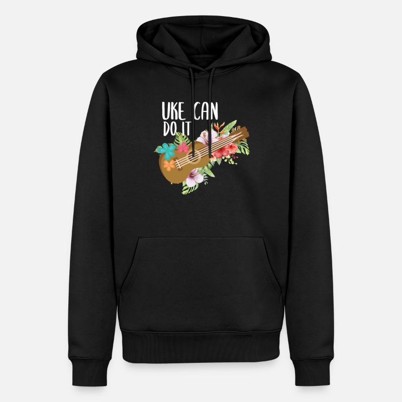Uke Ukulele - Männer Premium Bio Hoodie - Schwarz