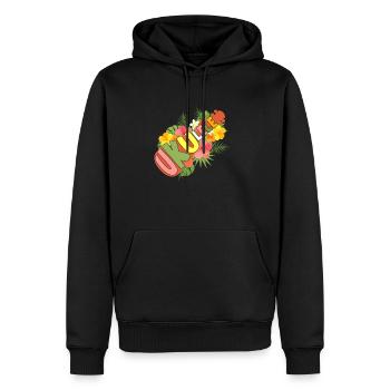 Ukulélé Uke - Sweat à capuche Premium bio Homme - noir - Devant - Nico (187cm)