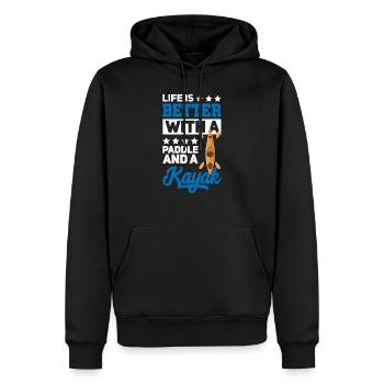 Kajak Kayak Kajaker - Männer Premium Bio Hoodie - Schwarz - Vorne - Nico (187cm)