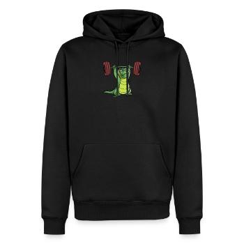 Haltérophilie haltérophile haltère - Sweat à capuche Premium bio Homme - noir - Devant - Nico (187cm)