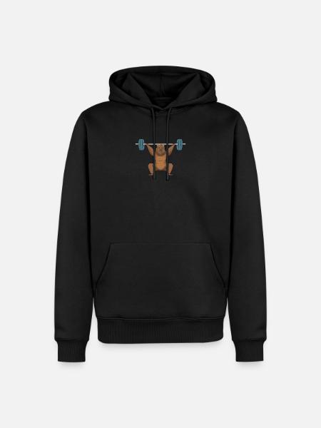 Weightlifting weightlifter barbell - Men’s Premium Organic Hoodie - black