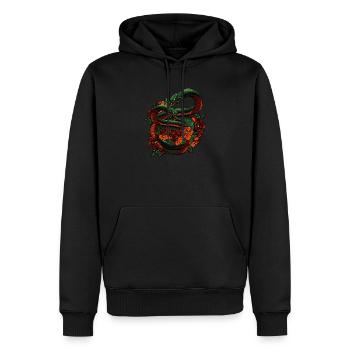 Kobra Serpent Reptile Roi Cobra - Sweat à capuche Premium bio Homme - noir - Devant - Nico (187cm)