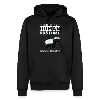 C'est mon costume humain, je suis vraiment un miel - Sweat à capuche Premium bio Homme - noir - Devant - Nico (187cm)