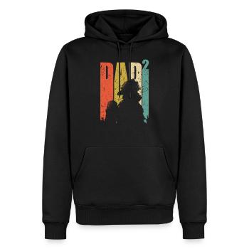 Papa au pouvoir de 2 pompiers pompiers papa de deux enfants - Sweat à capuche Premium bio Homme - noir - Devant - Nico (187cm)