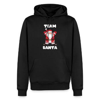 Team Santa - Weihnachten - Christmas - Männer Premium Bio Hoodie - Schwarz - Vorne - Nico (187cm)